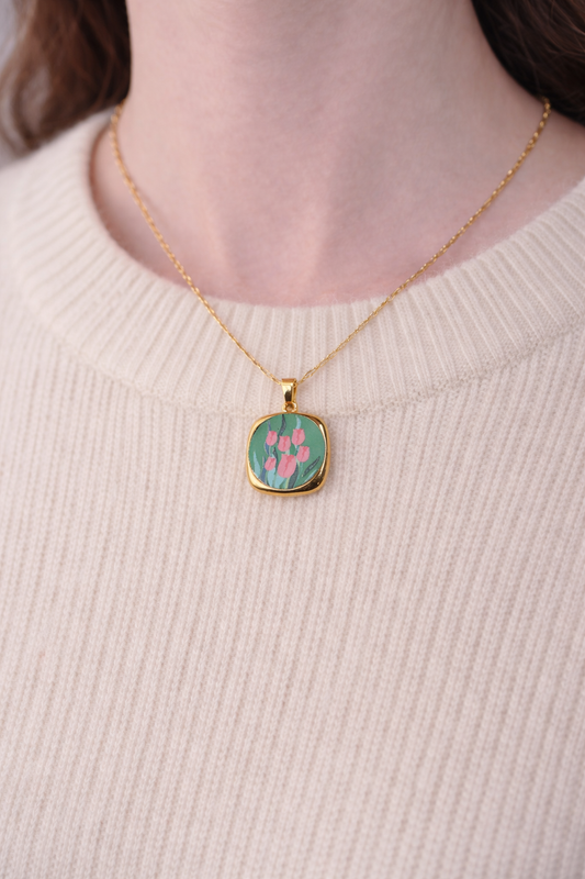 Collana Tulipani in acciaio inossidabile | Nuara Bijoux