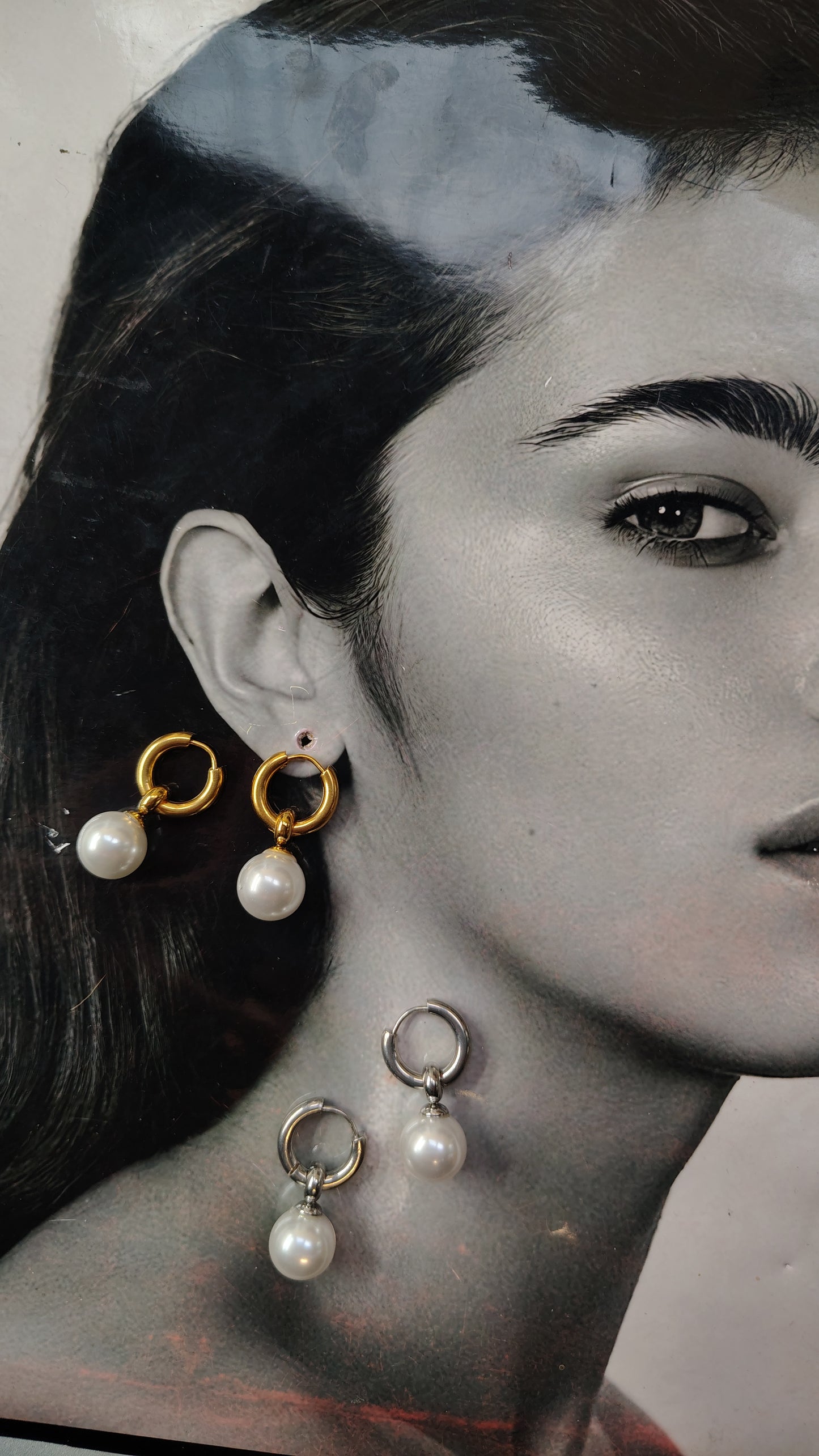 Orecchini Pendenti con Perla in acciaio inossidabile | Nuara Bijoux