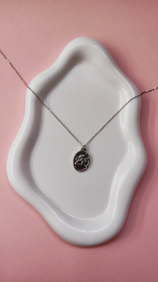 Collana medaglia angelo in acciaio inossidabile | Nuara Bijoux