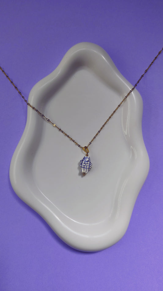Collana pesciolino in ceramica e acciaio inossidabile | Nuara Bijoux