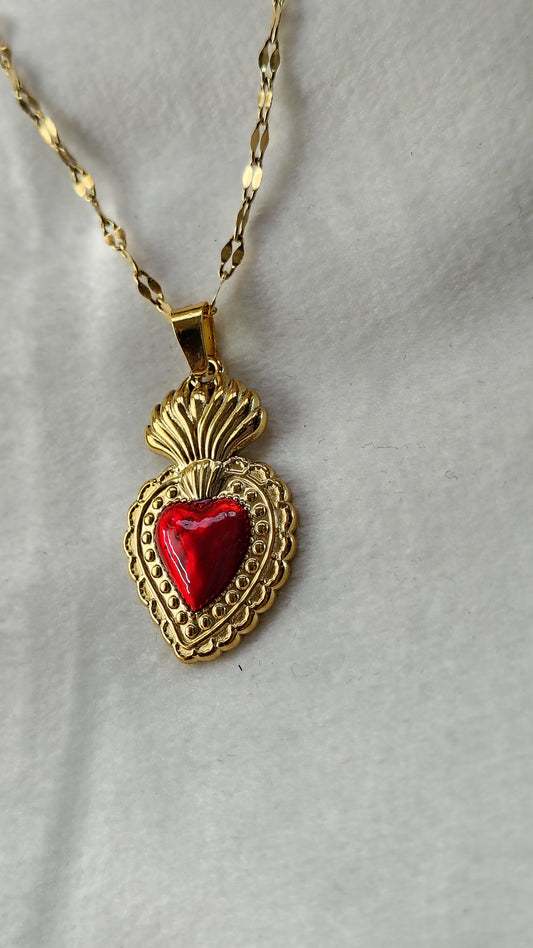 Collana in Acciaio Inossidabile con Sacro Cuore | Nuara Bijoux