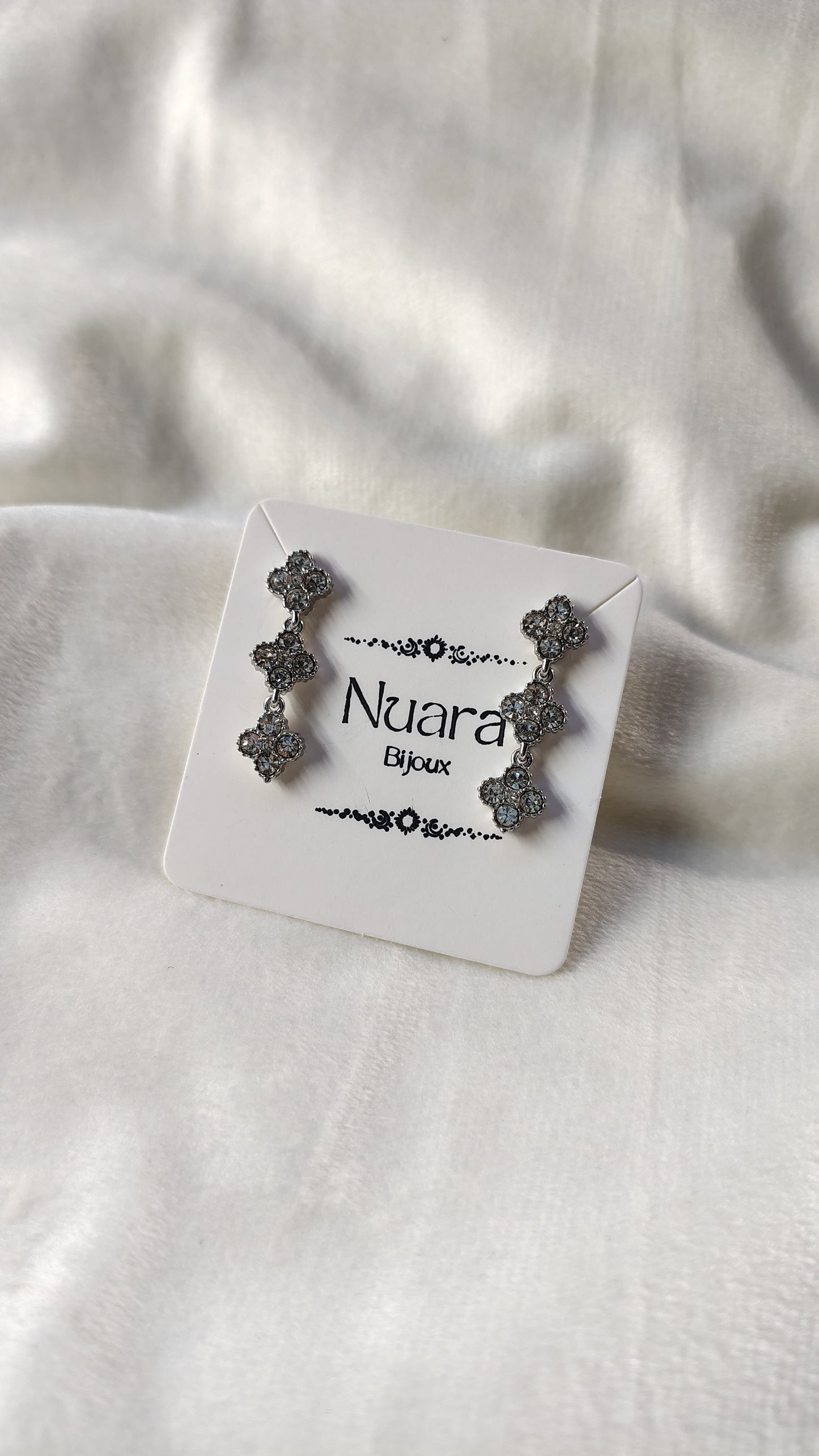 Orecchini Pendenti con Cristalli Brillanti in Acciaio Inossidabile | Nuara Bijoux