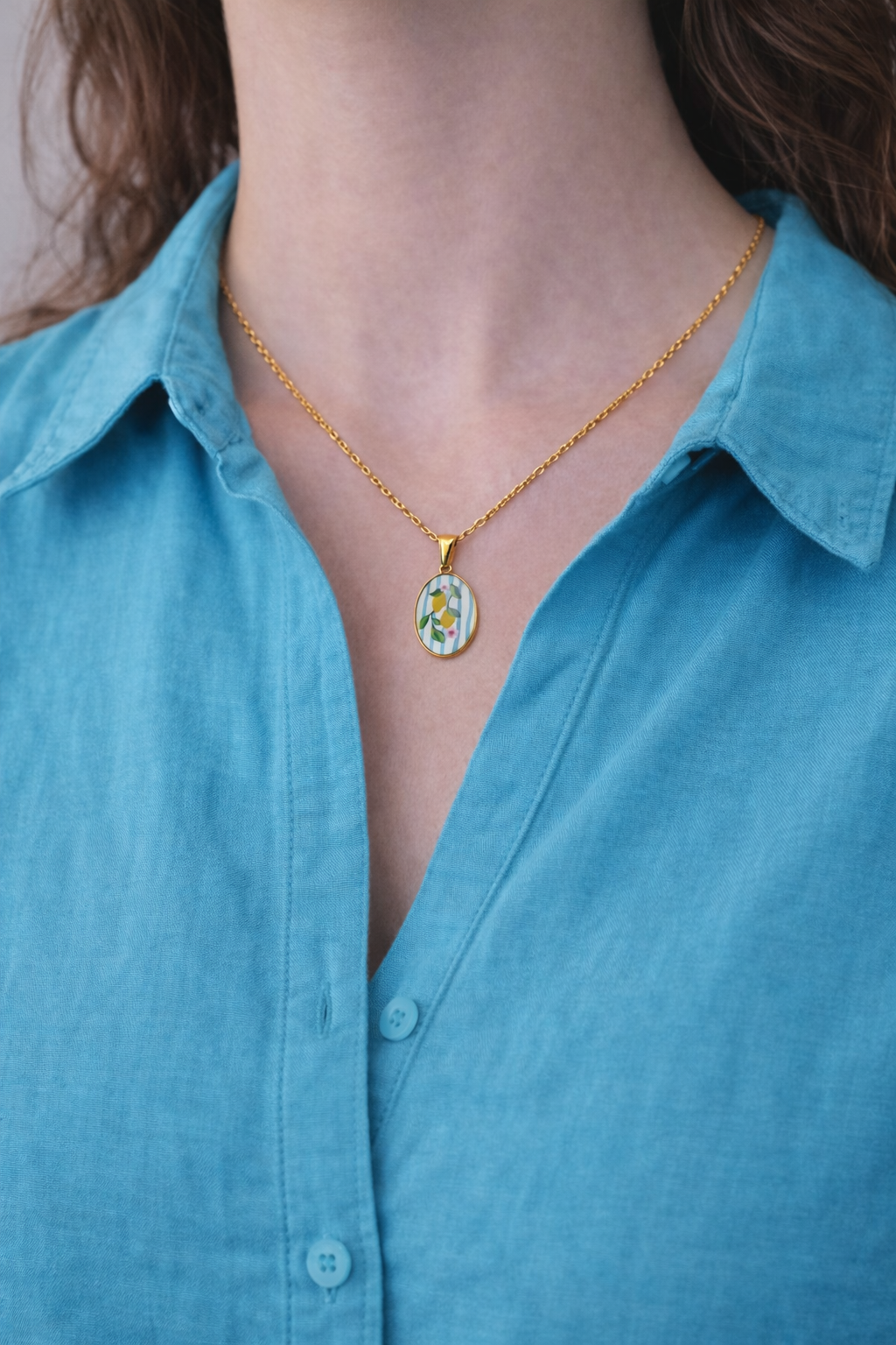 Collana Limoni Mediterranei in acciaio inossidabile | Nuara Bijoux