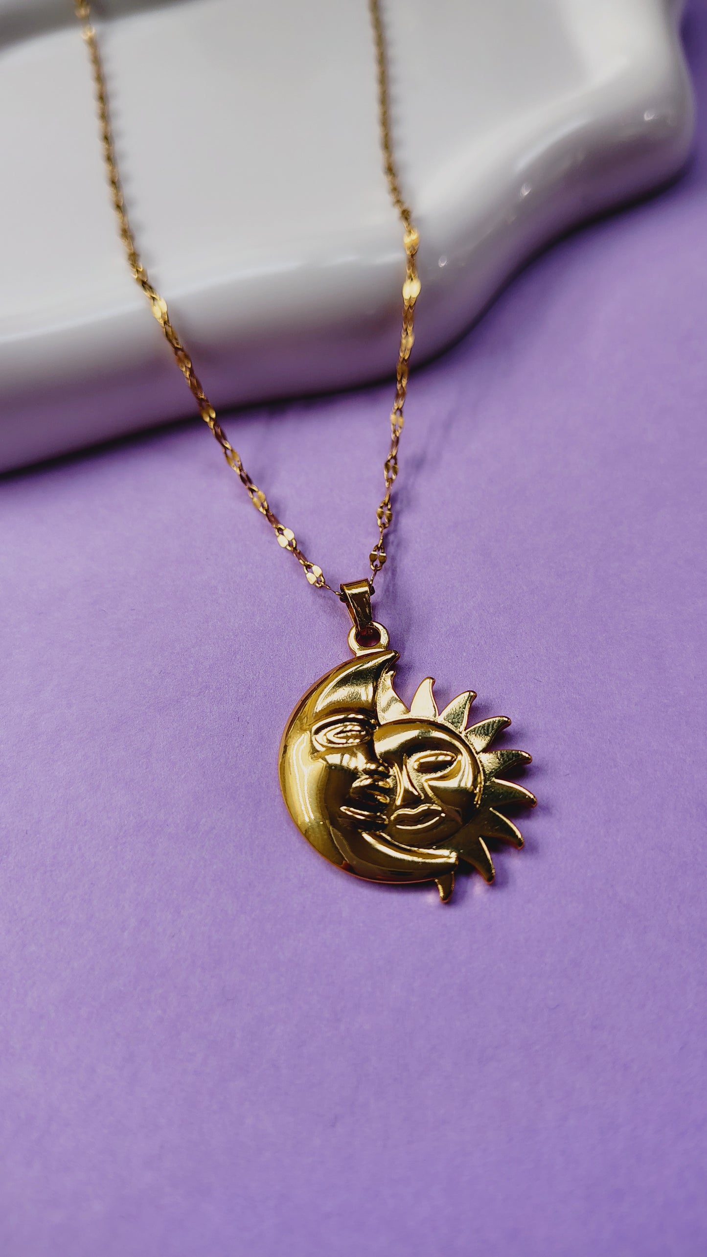 Collana Sole e Luna in acciaio inossidabile | Nuara Bijoux