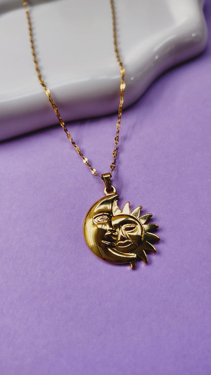 Collana Sole e Luna in acciaio inossidabile | Nuara Bijoux