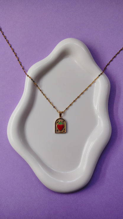 Collana Cuore Sacro Smaltato in acciaio inossidabile | Nuara Bijoux