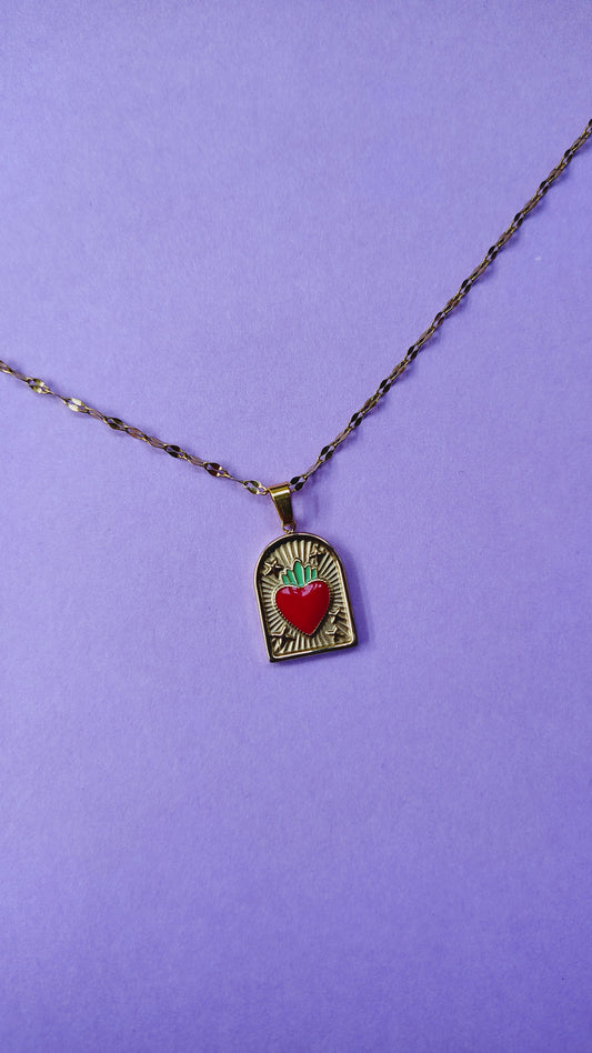 Collana Cuore Sacro Smaltato in acciaio inossidabile | Nuara Bijoux