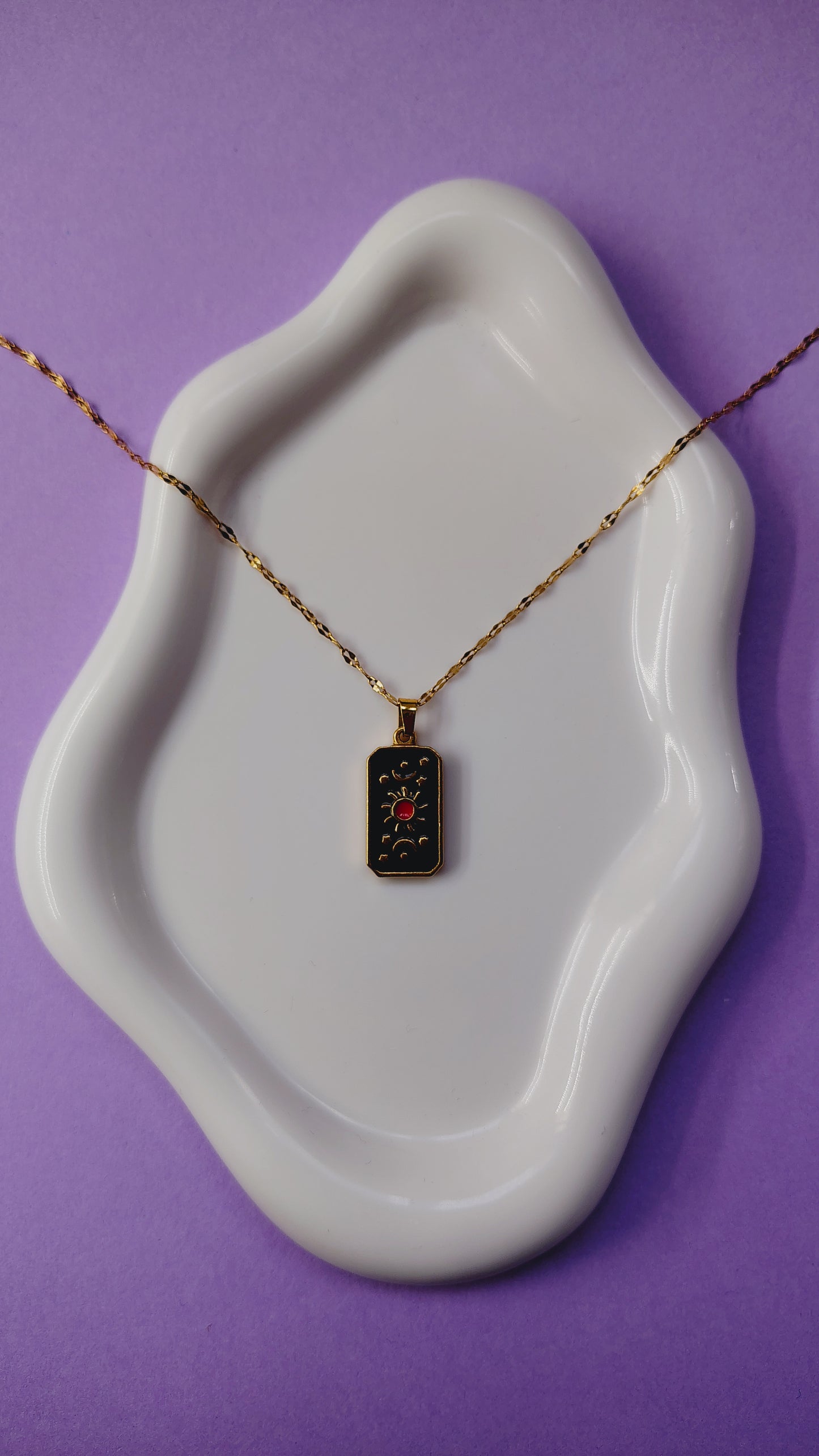 Collana Sole Mistico smaltata in Acciaio Inossidabile | Nuara Bijoux