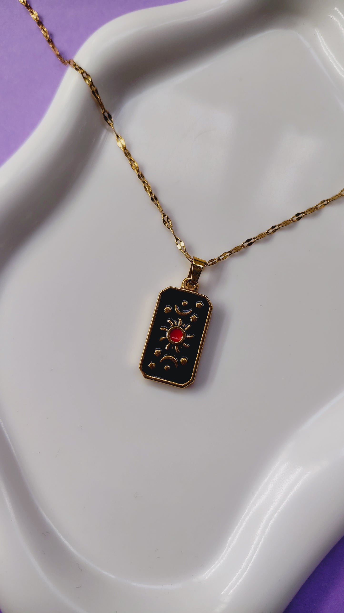 Collana Sole Mistico smaltata in Acciaio Inossidabile | Nuara Bijoux