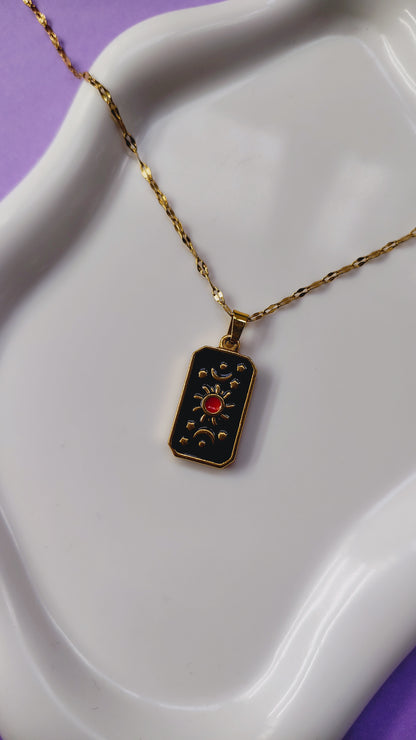 Collana Sole Mistico smaltata in Acciaio Inossidabile | Nuara Bijoux