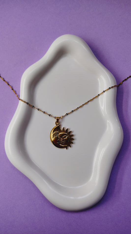 Collana Sole e Luna in acciaio inossidabile | Nuara Bijoux