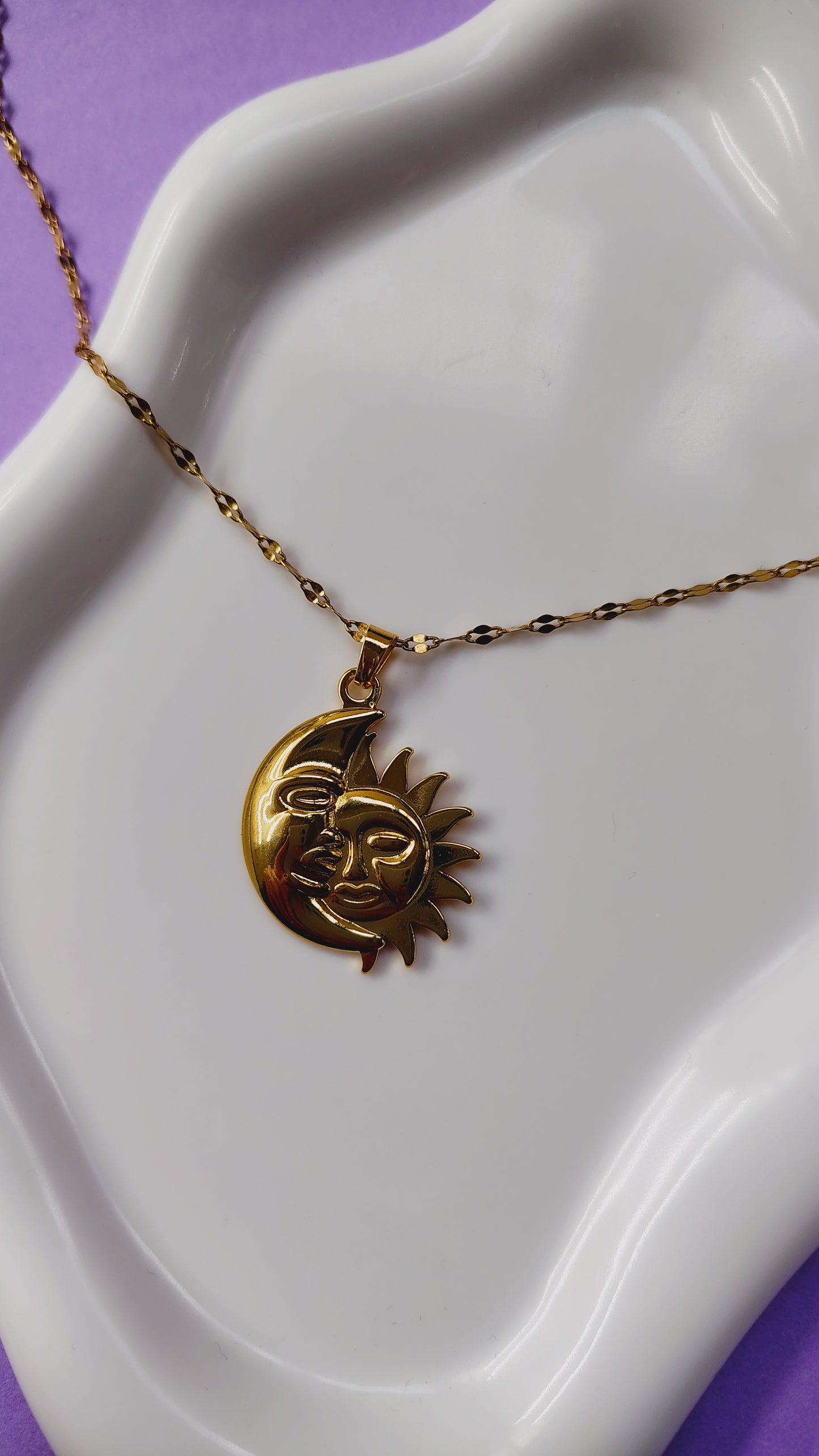 Collana Sole e Luna in acciaio inossidabile | Nuara Bijoux