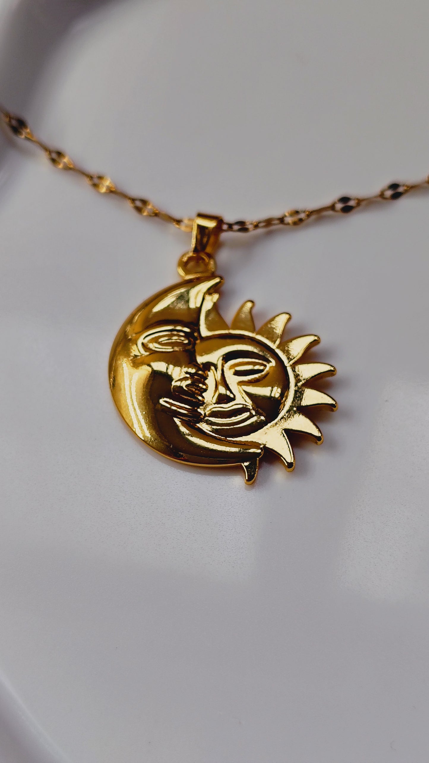 Collana Sole e Luna in acciaio inossidabile | Nuara Bijoux