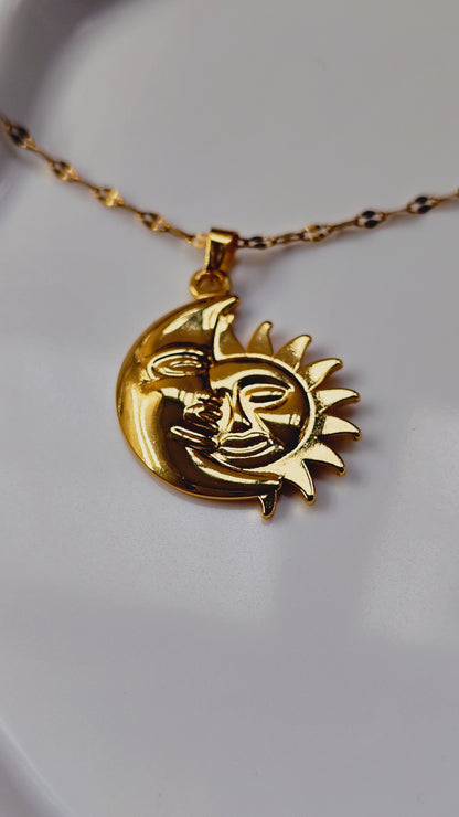 Collana Sole e Luna in acciaio inossidabile | Nuara Bijoux