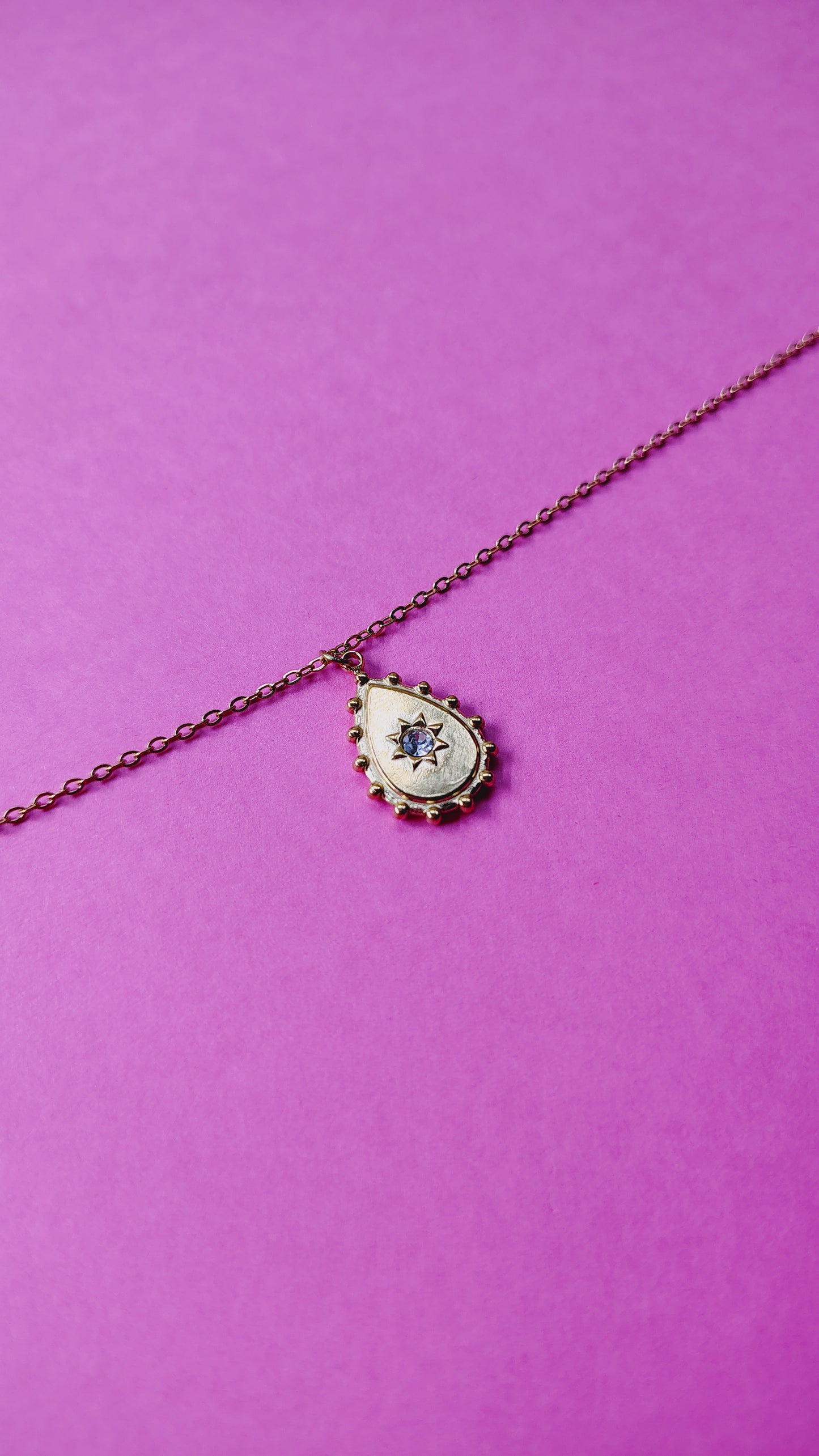 Collana Goccia con Stella e Punto Luce in Acciaio Inossidabile | Nuara Bijoux