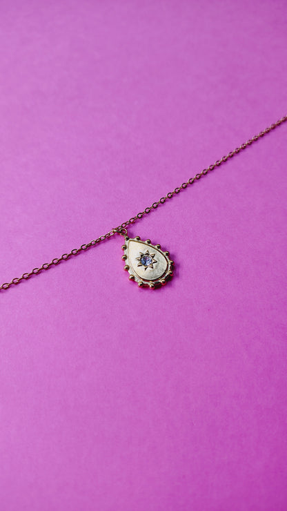 Collana Goccia con Stella e Punto Luce in Acciaio Inossidabile | Nuara Bijoux