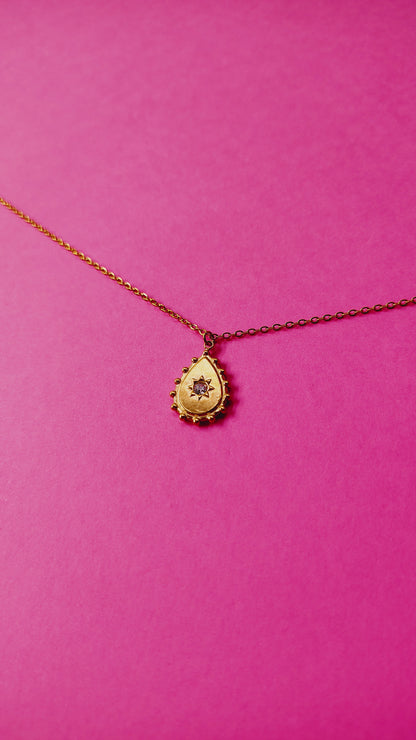 Collana Goccia con Stella e Punto Luce in Acciaio Inossidabile | Nuara Bijoux
