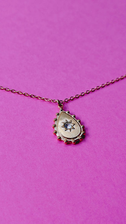 Collana Goccia con Stella e Punto Luce in Acciaio Inossidabile | Nuara Bijoux