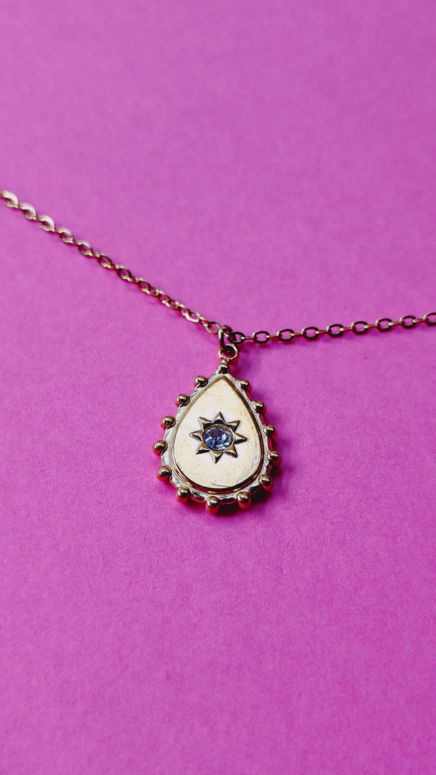 Collana Goccia con Stella e Punto Luce in Acciaio Inossidabile | Nuara Bijoux