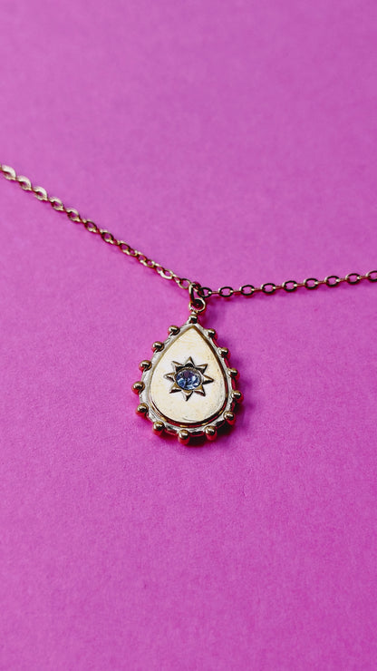 Collana Goccia con Stella e Punto Luce in Acciaio Inossidabile | Nuara Bijoux