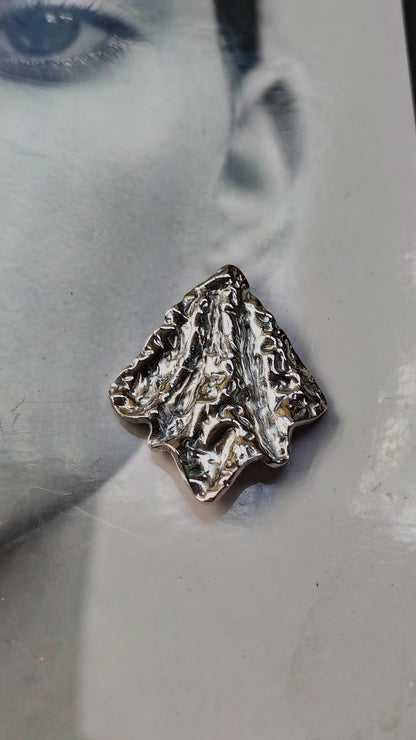 Orecchini Scultura Martellata in Acciaio Inossidabile | Nuara Bijoux