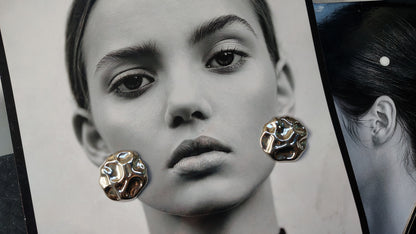 Orecchini Dischi Materici in Acciaio Inossidabile | Nuara Bijoux