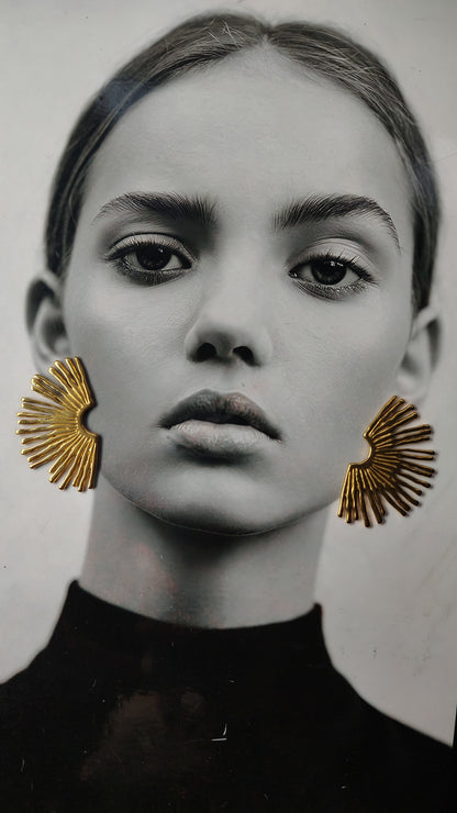 Orecchini Raggi di Sole in acciaio inossidabile | Nuara Bijoux