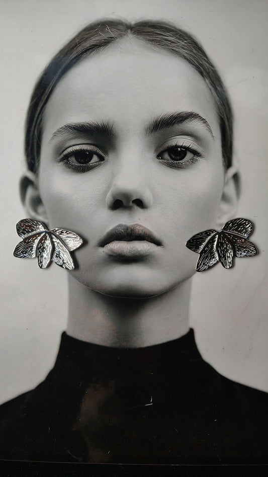 Orecchini lobo mezzo fiore grande