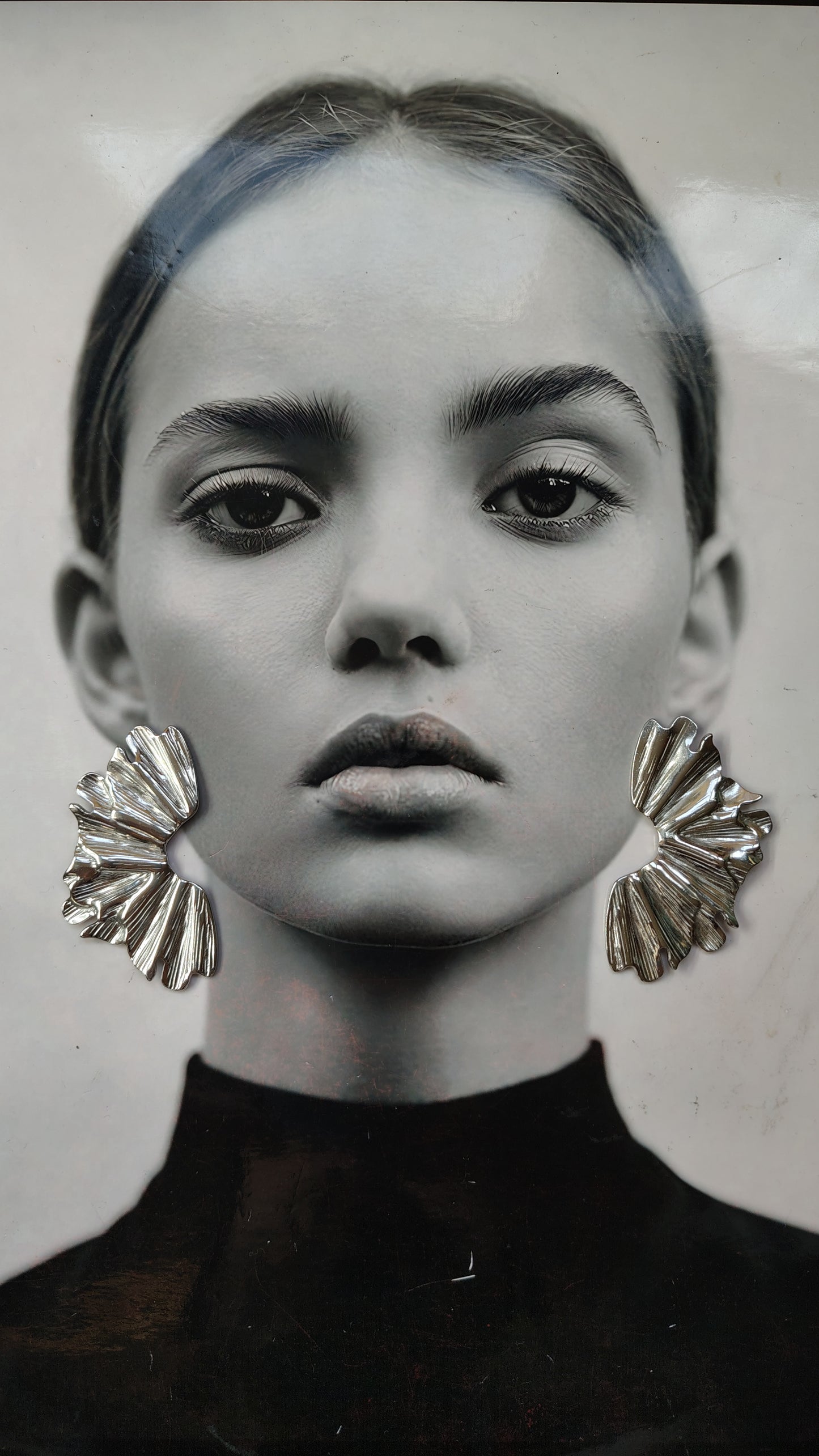 Orecchini lobo ventaglio martellato