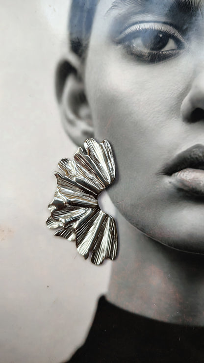 Orecchini Ventaglio in acciaio inossidabile | Nuara Bijoux