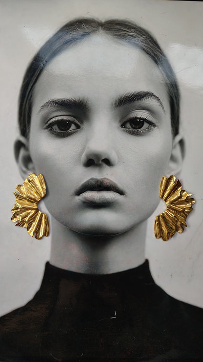 Orecchini Ventaglio in acciaio inossidabile | Nuara Bijoux