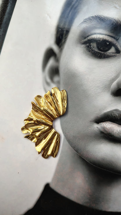 Orecchini Ventaglio in acciaio inossidabile | Nuara Bijoux