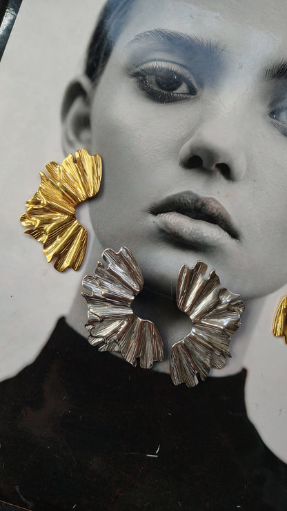 Orecchini Ventaglio in acciaio inossidabile | Nuara Bijoux