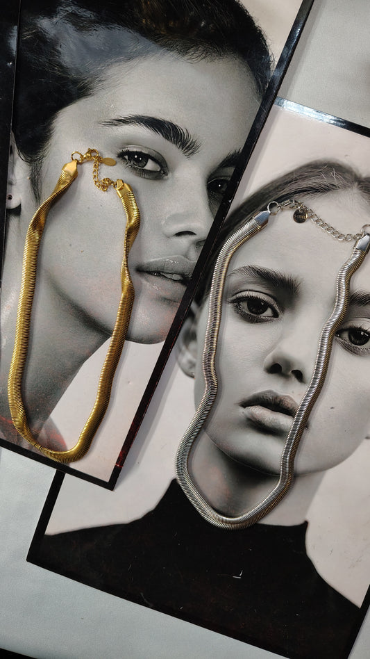 Collana catena maglia piatta snake