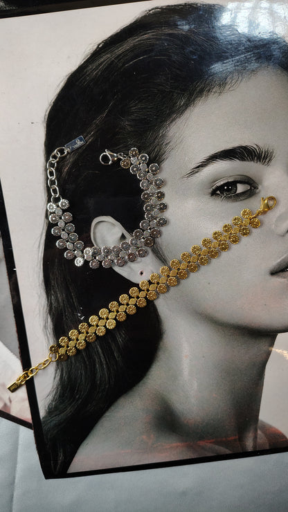 Bracciale catena a dischi martellati