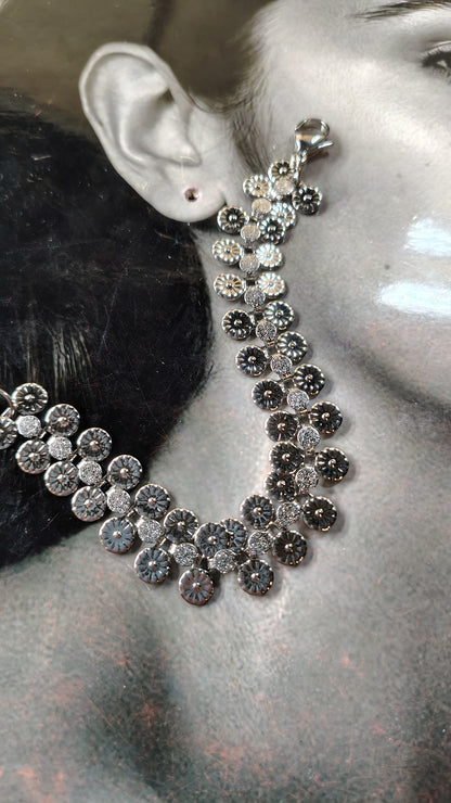 Bracciale catena a dischi martellati