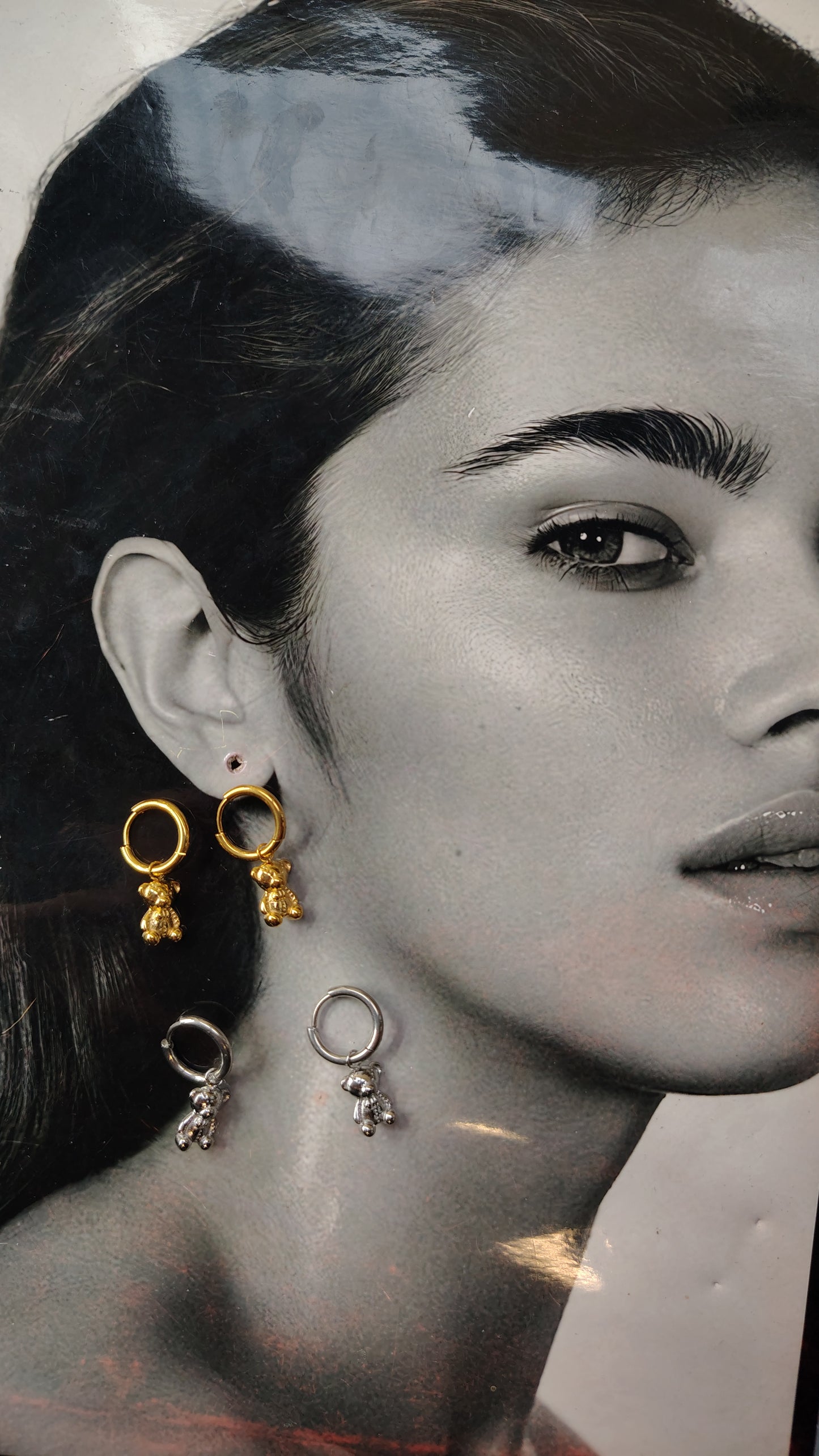 Orecchini Pendenti Orsetto in acciaio inossidabile | Nuara Bijoux