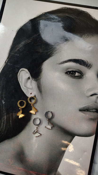 Orecchini Pendenti Farfalla in acciaio inossidabile | Nuara Bijoux