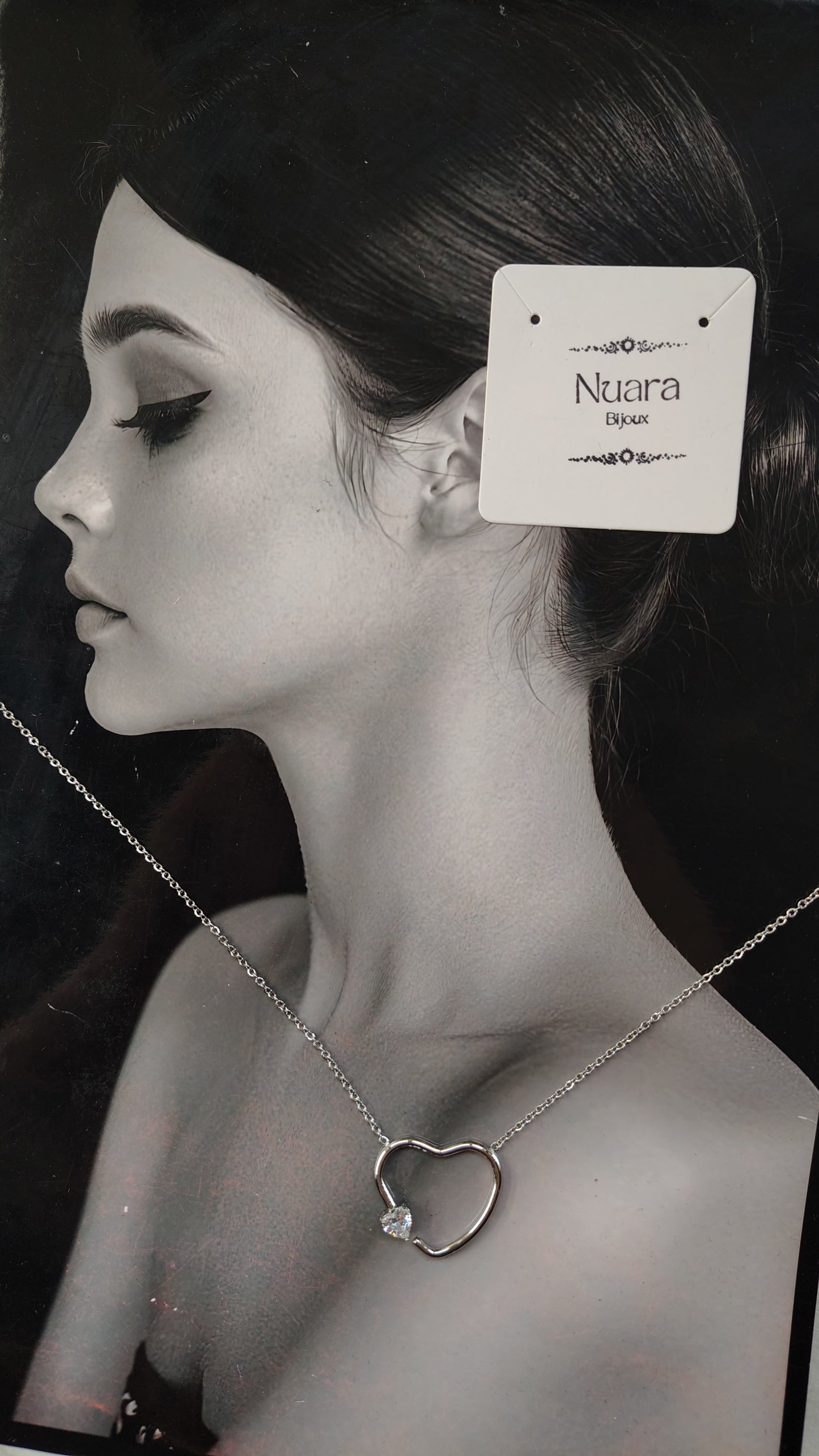 Collana Cuore con Punto Luce in Acciaio Inossidabile | Nuara Bijoux