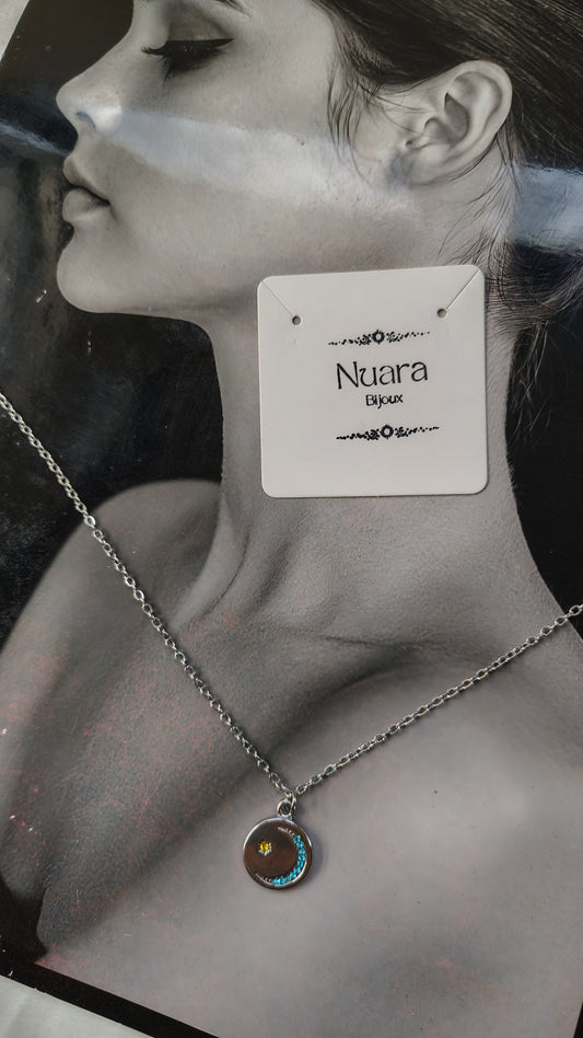 Collana in Acciaio Inossidabile con Mezzaluna di Strass | Nuara Bijoux
