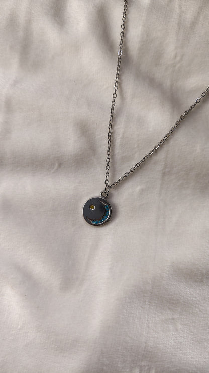 Collana in Acciaio Inossidabile con Mezzaluna di Strass | Nuara Bijoux