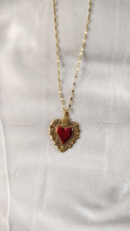 Collana in Acciaio Inossidabile con Sacro Cuore | Nuara Bijoux