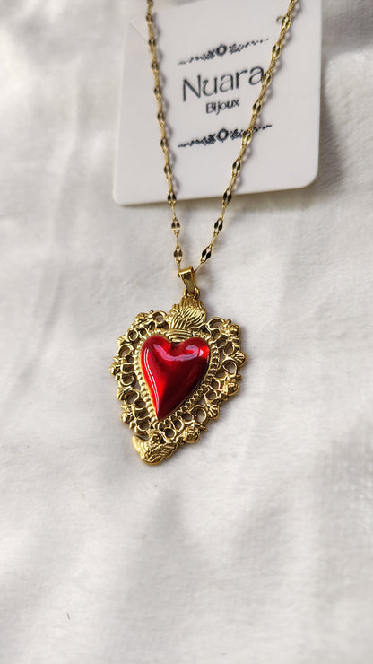 Collana in Acciaio Inossidabile con Sacro Cuore | Nuara Bijoux
