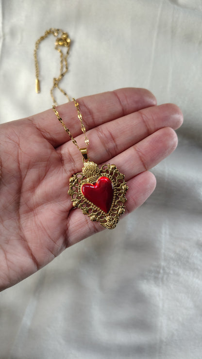 Collana in Acciaio Inossidabile con Sacro Cuore | Nuara Bijoux