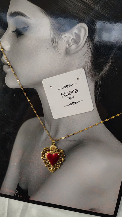 Collana in Acciaio Inossidabile con Sacro Cuore | Nuara Bijoux