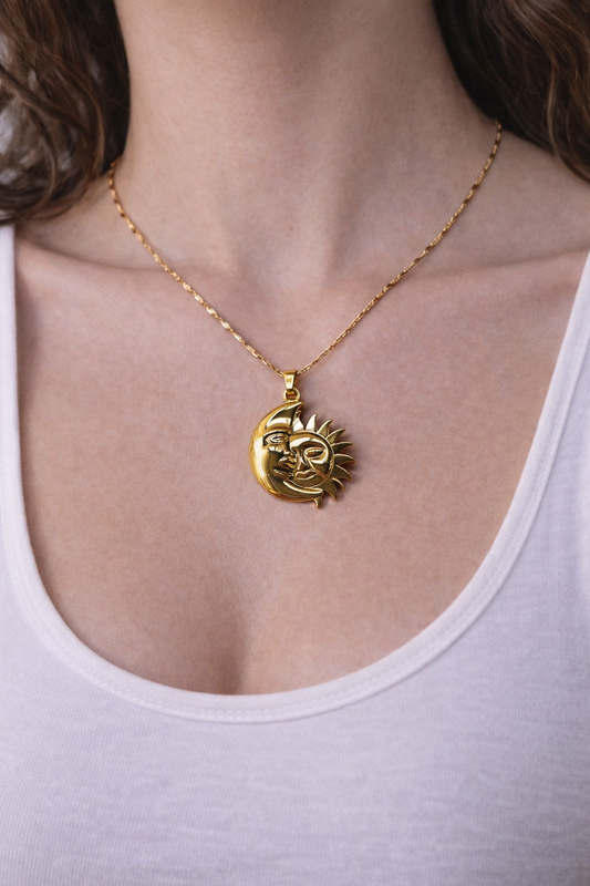 Collana Sole e Luna in acciaio inossidabile | Nuara Bijoux