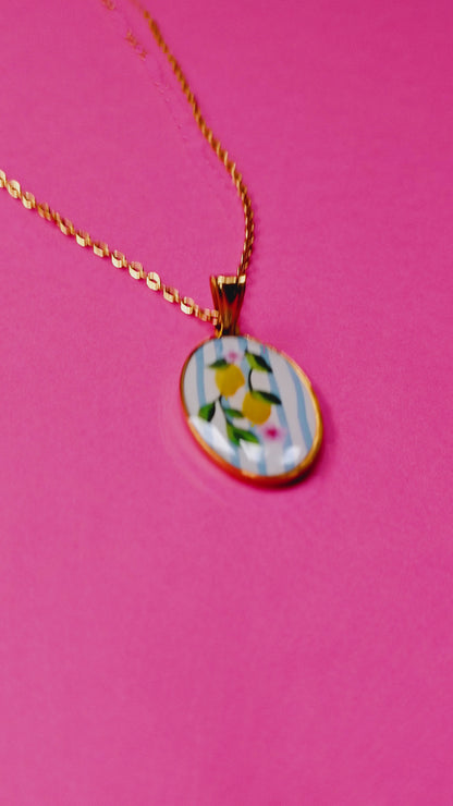 Collana Limoni Mediterranei in acciaio inossidabile | Nuara Bijoux