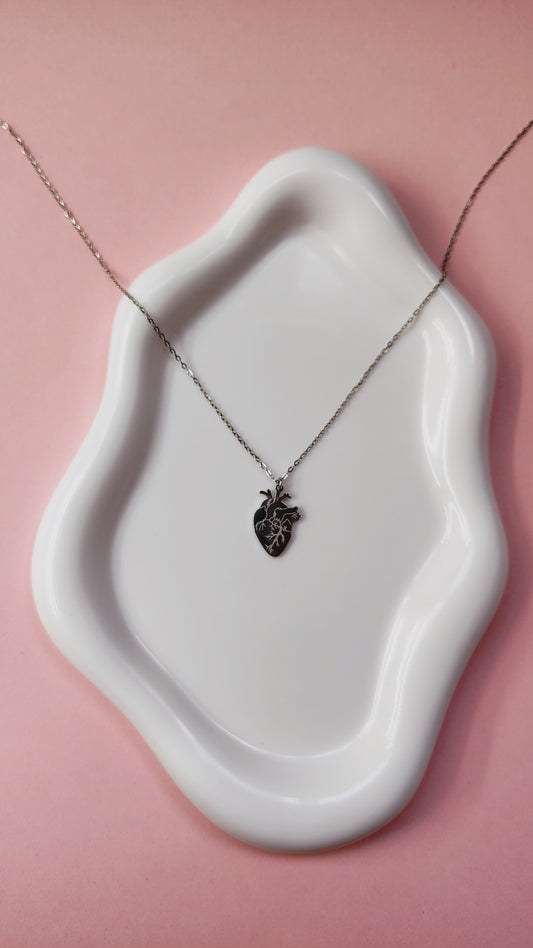 Collana cuore anatomico in acciaio inossidabile | Nuara Bijoux