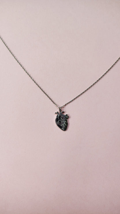 Collana cuore anatomico in acciaio inossidabile | Nuara Bijoux