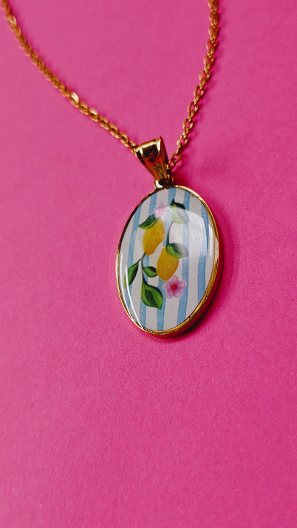 Collana Limoni Mediterranei in acciaio inossidabile | Nuara Bijoux